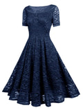 Lace Short Sleeve A-line Bridesmaid
