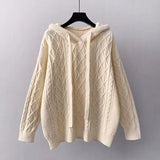 Twist Sweater Women's 2024 New Autumn And Winter Hat Sweater Loose To Wear Lazy Sweater Sweater-Outfit