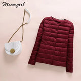 Thin Down Jacket Women Large Size Pink Womens Lightweight Down Jackets Ultra Light White Coat Warm Short Jackets