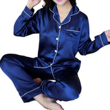 Sleeve Silk Pajamas Spring Women Summer Pajama Sets Silk Pijama Sleepwear Pyjamas Plus Size 4XL 5XL Nightwear