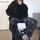 Women Summer Wide Leg Trousers Pleated Tie Dye Casual Elastic High Waist 2021 Fashion Loose Harajuku All-match