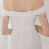 Fringe Tassels Off Shoulder Formal Mermaid Evening