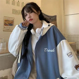 Print Casual Loose Jacket Baseball Jacket Hooded Women's Coat Women's 2021 Autumn Winter Coat New Sports
