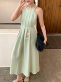 Xixi 13 Lines 2025 Spring And Summer New French Retro Round-Neck Temperament Sleeveless Dress