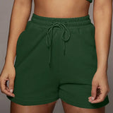 Solid Sportswear 2 Two Piece Sets Women 2021 Crop Top And Drawstring Shorts Matching Suits Summer Athleisure Outfits