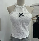 Shot With Chest Pad Hanging Neck Lace Sexy Sling Vest Short Babes Bottom Sleeveless Top