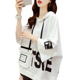Price 6535 Cotton Official Picture Summer 2024 Tide Brand Loose Hooded Design A Minority Half-Sleeved T-Shirt Woman-Outfit