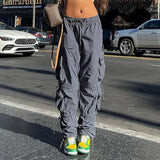 Fashion Cargo Pants Women Sweat Pants with Pockets Oversized Vintage Army Green Trousers Streetwear Sweatpants