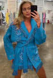 Print Boho Fringe Jacket with