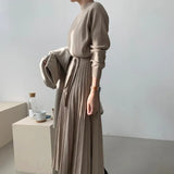 Spring Vintage Sweater Dresses Women Long Sleeve Knit Harajuku Korean Elegant Lady