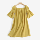 Celmia Cotton Sexy Off Shoulder Robes Solid Color Women Party Vestidos Pleats 2022 Summer Mini Dress Short Puff Sleeve