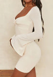 Square Vintage Mini Dress with Long