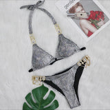 Toloer Hot-Selling New Crystal Diamond Chain Swimsuit Split Swimsuit Sexy