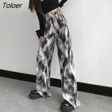 Summer Tie Dye Y2K Pants Women 2023 Streetwear Loose Wide Leg Trousers Woman Harajuku High Waist Oversize Pants