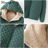 Women Fleece Coats And Jackets Winter Warm Padded Winter Coats For Women Hooded Outwear Velvet Coat Warm Basic Jacket