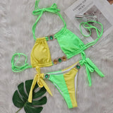 Toloer 2024 New Crystal Diamond Bikini Sexy Quilting Tied With Women's Split