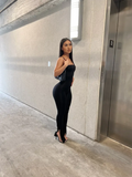 Fall Black Women Jumpsuit Backless Long Sleeve Rompers Womens Jumpsuits White Gray One Piece Outfits Bodycon
