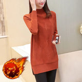 Knit Sweater Pullover Autumn Winter Clothes Korean Solid Long Sleeve Pull Warm Half Turtleneck Sweater Female Jumper