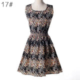 Sexy Womens Dresses Slim Sleeveless Floral Plrint Women Summer Dress Lady Chiffon Dresses Vestidos