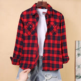 Plaid Shirts Women Tops And Blouses 2021 Brand Casual Long Sleeve Plus Size Blouse Ladies Preppy Style Shirt Blusas