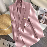 Toloer Spring And Autumn Women's Korean Version Of The New Design Sense Simple Temperament Fashion Suit Long Sleeve Coat Candy Green Suit-Outfit