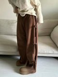 Sweatpants Women 2023 New Bottoms Fashion Casual Joggers Korean Y2k Wide Leg Pants Bandage Trousers Pantalon Femme-Outfit