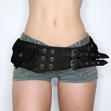 Cowboy Style Retro Metal Buckle Small Pocket Leather Waist Bag 2024 Summer New Style Cornskin Belt Tide-Outfit