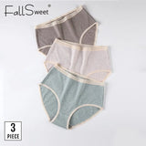 3 pcs/pack ! High Waist Women Panties Plus Size Cotton Birefs Undewear XXL-4XL Girls