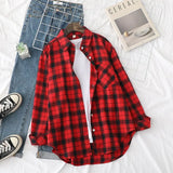 Plaid Shirt Women 2021 New Spring Autumn Womens Tops Loose Design Style Lady Casual Long Sleeve Blouse Clothes