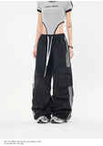 Vintage Side Striped Baggy Cargo Sweatpants-Outfit
