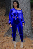 Casual Velour Top and Pants 2PC