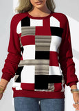 Autumn Tie-dyed Printed Round Neck Raglan Long Sleeve