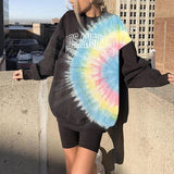 T Shirt Women 2021 Loose Long Sleeve Pullover Tops Spring Autumn Ladies Casual Letter Printing Oversized Woman