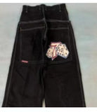 Autumn New Hip-Hop Printed Jeans Men's High Street Vintage Trend Brand Fashion Cool Loose Pants-Outfit