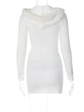 Fall Sexy Solid Furry Bandage 2 Two Piece Sets Fall Outfit For Women 2023 Long Sleeve Crop Hoodies And Skirt Sets