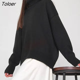 Turtleneck Solid Sweater Winter Loose Comfort Warm All-Match Pullover Women 2022 Casual Plain Mutilcolor Classic
