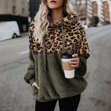 Women Fleece Hoodies 2021 Long Sleeve Hooded Pullover Sweatshirt Autumn Winter Warm Zipper Pocket Fur Coat Plus Size