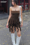 Ruffled Tube Top Short Romper for Womens Streetwear Y2k Clothes Sexy One Pieces Black Jumpsuit Summer 2023