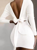 V-Back Tied Knit Mini