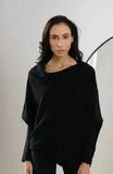 Autumn Winter Sweaters Full Sleeve Women Tops Solid Slash Neck Casual Loose Knitted Pullovers Regular Slim Fit Splice-Outfit