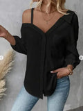 Shoulder Long-Sleeved Shirt Women's