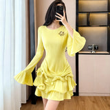 Age-Down Suit Women's Summer Ripe Wind Folded Back Cowboy Top + High Waist Thin