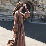 Twist Autumn Winter bandage Dress Knitted Women Sweaters Pullover Long Sleeve Round Neck Pullovers Knit Sweater Dress