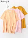 Sleeve Oversized T-shirt Cotton Women Top Summer 2022 Solid White T shirts 100% Cotton Tees Lady Basic T Shirt Women