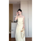 Sense Asymmetric Folding Design Corset Female High-Waisted Ponbo Skirt Niche Fashionable