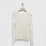 Cotton Summer T Shirt Women Long Sleeves Tee Shirt High Elasticity Breathable Sexy Thin T-shirt see through Female Top-Outfit
