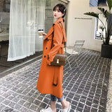 Toloer Trench Coat Female Spring And Autumn 2024 Spring New Medium And Long Korean British Style Small People Wear A Coat-Outfit