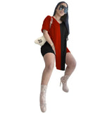 And American Fashion Clothing Split Patchwork Fashion Casual Two-Piece Shorts
