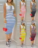 Independent Station Popular Style 2023 New Women's Striped Dress Women's Dress-Outfit