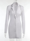 Party Dress For Women Deep V Neck Hollow Out Long Sleeve Bodycon Button Elegant Club Lace Up White Sexy Autumn